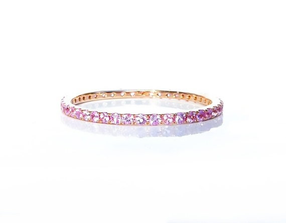 Light pink deals sapphire eternity band