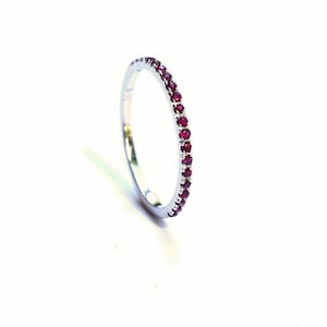 Ruby Eternity Ring 18k . Full 3 4 Half Eternity . Ruby Wedding Band . Red Ruby Ring . Yellow White Rose Gold . Polamai
