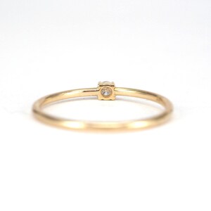 Natural Diamond Ring. Dainty Diamond Ring . Small Diamond Engagement Ring . Tiny Diamond Ring . 14k 18k Yellow Rose White Gold Polamai image 4