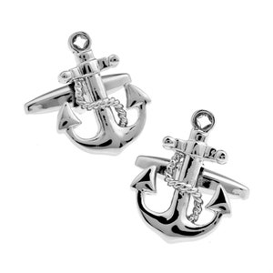 Anchor Cufflinks Nautical Boat Ship Sailing Boating Groom Best Man Groomsmen Wedding Father's Day Gift