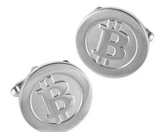 Bitcoin Cufflinks Cryptocurrency Token Replica Bit Miner Groom Best Man Groomsmen Wedding Father's Day Gift