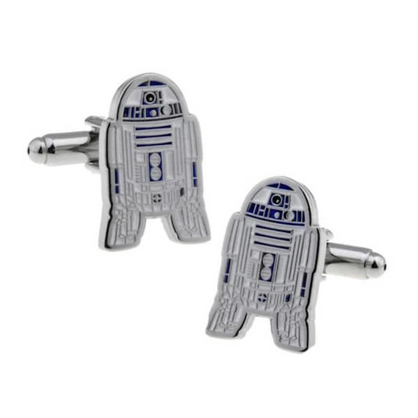 R2D2 Cufflinks Space Droid Science Fiction Star Wars Fan R2-D2 Android  Robot Groom Best Man Groomsmen Wedding Father's Day Gift