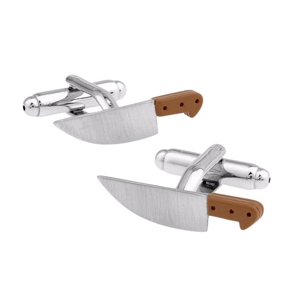 Chef's Knife Cufflinks Butcher Kitchen Chef Cook Foodie Groom Wedding Best Man Father's Day Gift