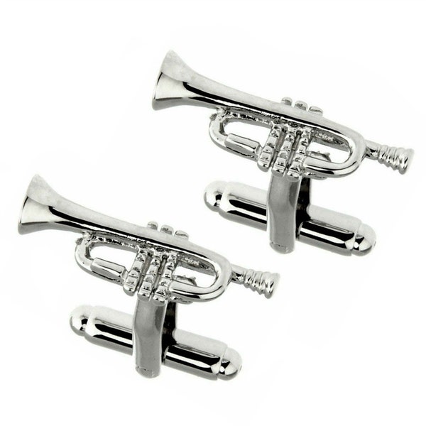 Trumpet Cufflinks Musical Instrument Jazz Orchestra Marching Band Groom Best Man Groomsmen Wedding Father's Day Gift