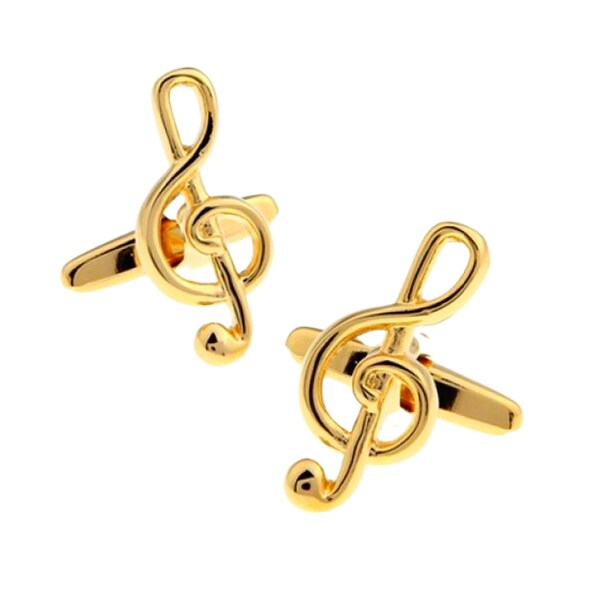 Treble Clef Cufflinks Musician Music Note Symbol Gold Groom Groomsmen Best Man Wedding Father's Day Gift