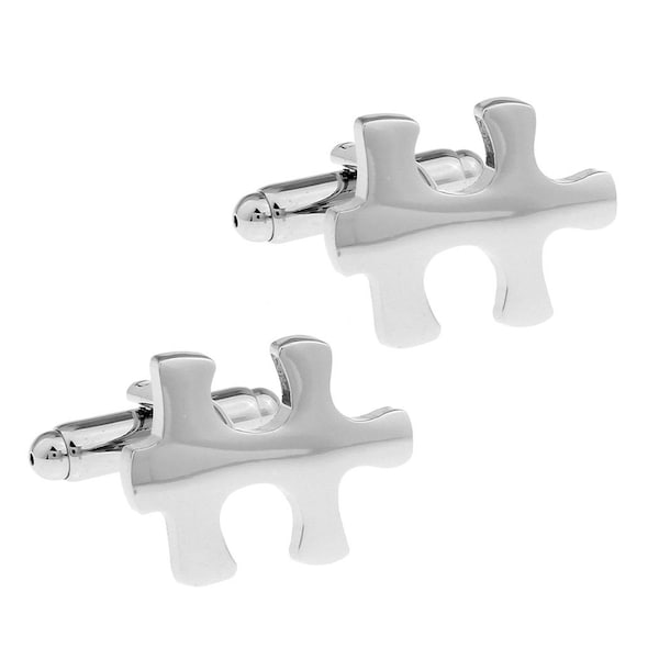 Jigsaw Puzzle Piece Cufflinks Game Enthusiast Autism Awareness Symbol Groom Best Man Groomsman Wedding Father's Day Gift