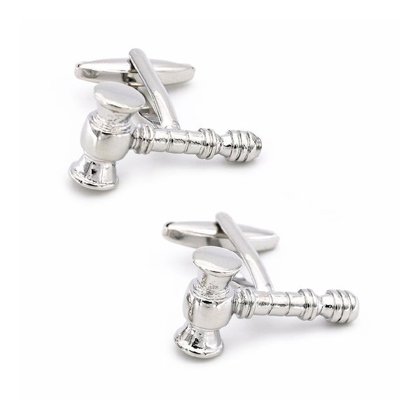 Gavel Cufflinks Lawyer Judge Legal Law Clerk Professional Courtroom Groom Groomsmen Wedding Father's Day Gift