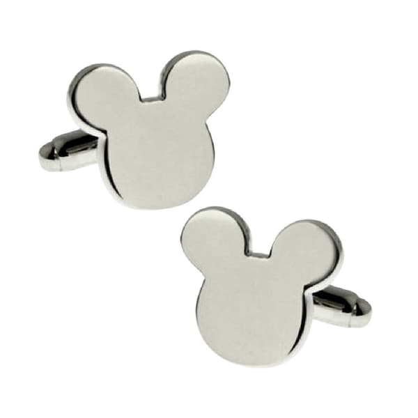 Mickey Mouse Ears Cufflinks Stylish Cute Stainless Steel Wedding Gift Groom Best Man Groomsmen Father's Day