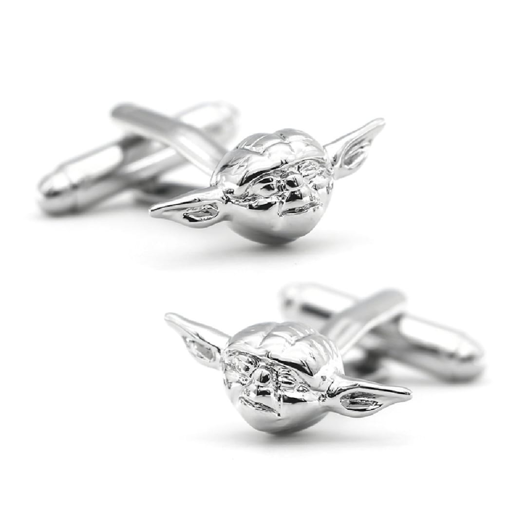 Yoda Face Cufflinks Star Wars Scifi Fan Small 3D Face the Etsy