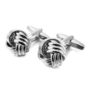 Knot Cufflinks Stylish Classic Love Knot 3 Band Twist Groom Groomsmen Wedding Father's Day Gift