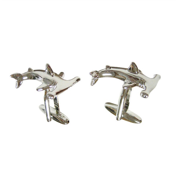 Hammerhead Shark Cufflinks Nautical Marine Ocean Aquatic Deep Sea Predator Fish Groomsmen Wedding Father's Day Gift