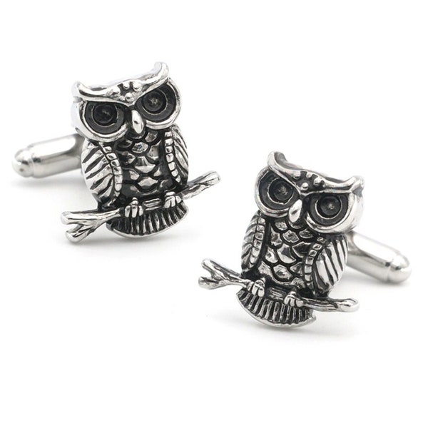 Owl Cufflinks Cute Wise Bird Hoot Horned Groom Best Man Groomsmen Wedding Father's Day Gift