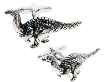 Dinosaure boutons de manchette Parasauroloph préhistorique Reptile Animal crétacé période garçons d'honneur mariage fête des pères cadeau