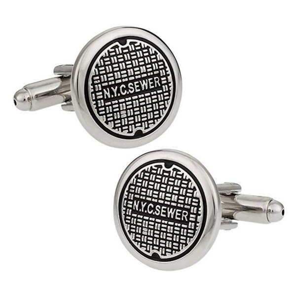 New York City Manhole Cover Cufflinks Municipal Water System NYC Sewer Groom Best Man Groomsmen Wedding Father's Day Gift