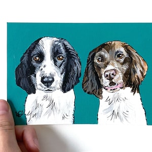 Ilustración de mascota personalizada a partir de una foto, hecha a mano, personalizada, pintura de perro personalizada, ilustración de mascota, postal plana personalizada, para enmarcar, arte de gato