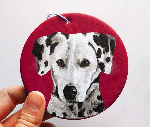 Custom Pet Ornament - Ceramic Pet Ornament, Custom Dog Ornament, From Photo, Handpainted, Christmas, Cat, Dog Painting, Gift for Pet Lover
