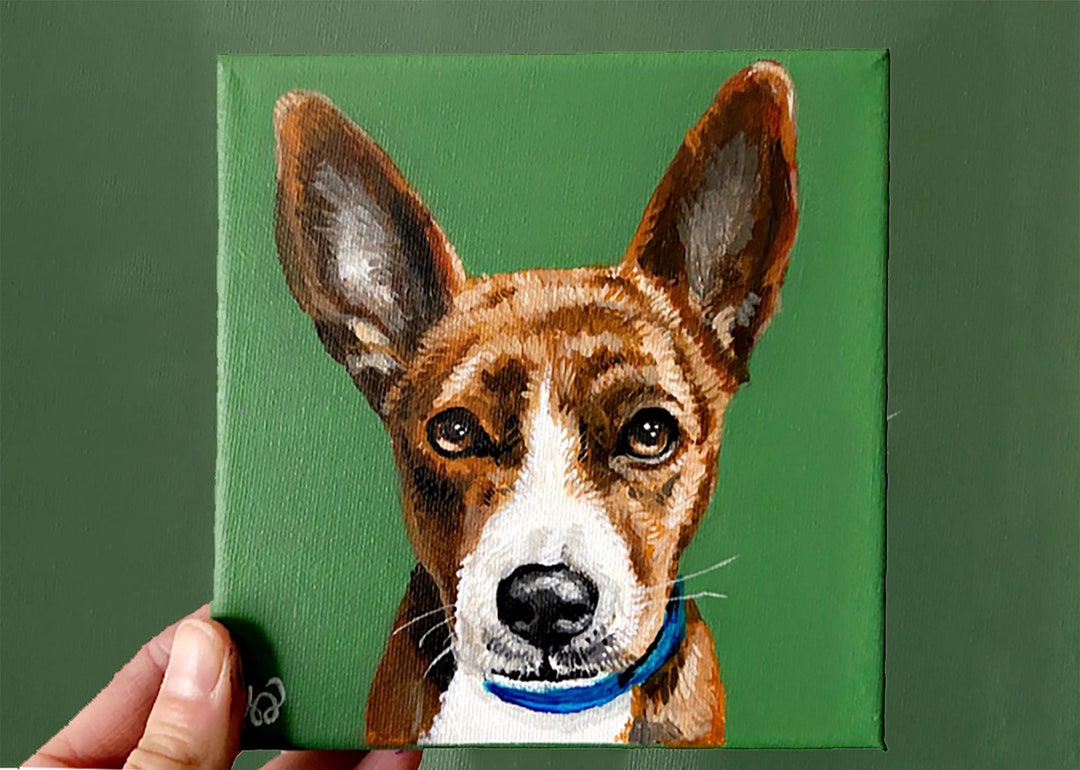 Custom Pet Portrait: Hand-painted Acrylic Dog or Cat Art (6x6) - Etsy