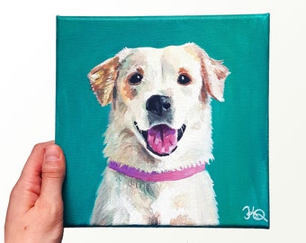 Pet portrait painting, From Photo, Custom, Handpainted, dog portrait custom, pet painting, Personalized Acrylic canvas, Custom Dog Portrait