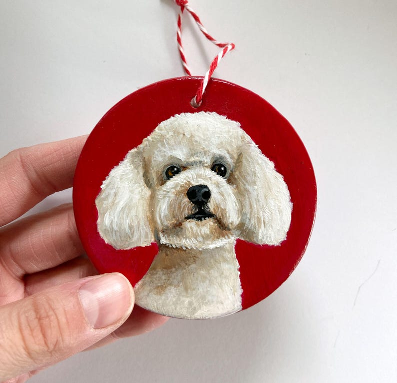 Custom Pet Ornament - Ceramic Pet Ornament, Custom Dog Ornament, From Photo, Handpainted, Christmas, Cat, Dog Painting, Gift for Pet Lover image 12