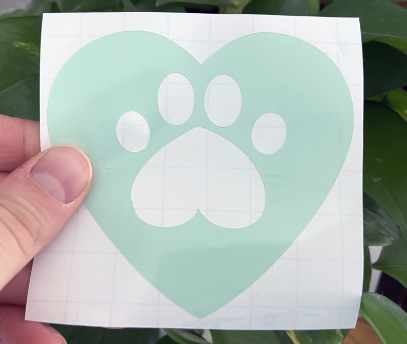 Vinyl Decal for Window, Dog, Pet Remembrance, Vinyl Sticker, decal car window, paw print heart, waterbottle hydroflask, paw decal car image 3