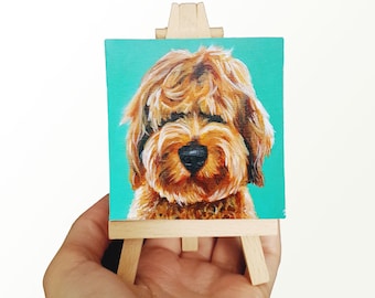 Mini Custom Pet Portrait From Photo, Hand-Painted acrylic, Animal Portrait, Custom Dog Painting, pet painting, custom canvas, small dog gift