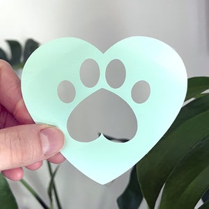 Vinyl Decal for Window, Dog, Pet Remembrance, Vinyl Sticker, decal car window, paw print heart, waterbottle hydroflask, paw decal car image 1