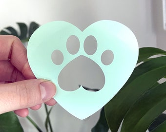 Vinyl Decal for Window, Dog, Pet Remembrance, Vinyl Sticker, decal car window, paw print heart, waterbottle hydroflask, paw decal car