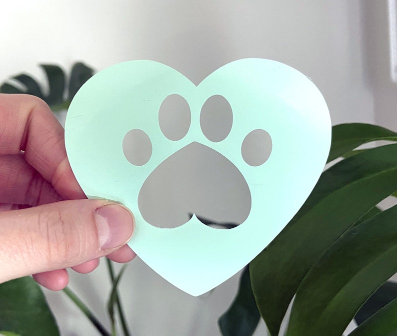 Vinyl Decal for Window, Dog, Pet Remembrance, Vinyl Sticker, decal car window, paw print heart, waterbottle hydroflask, paw decal car image 1