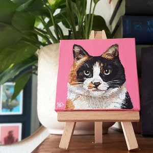 Mini Custom Pet Portrait From Photo, Hand-Painted acrylic, Animal Portrait, Custom Dog Painting, pet painting, custom canvas, small dog gift image 6