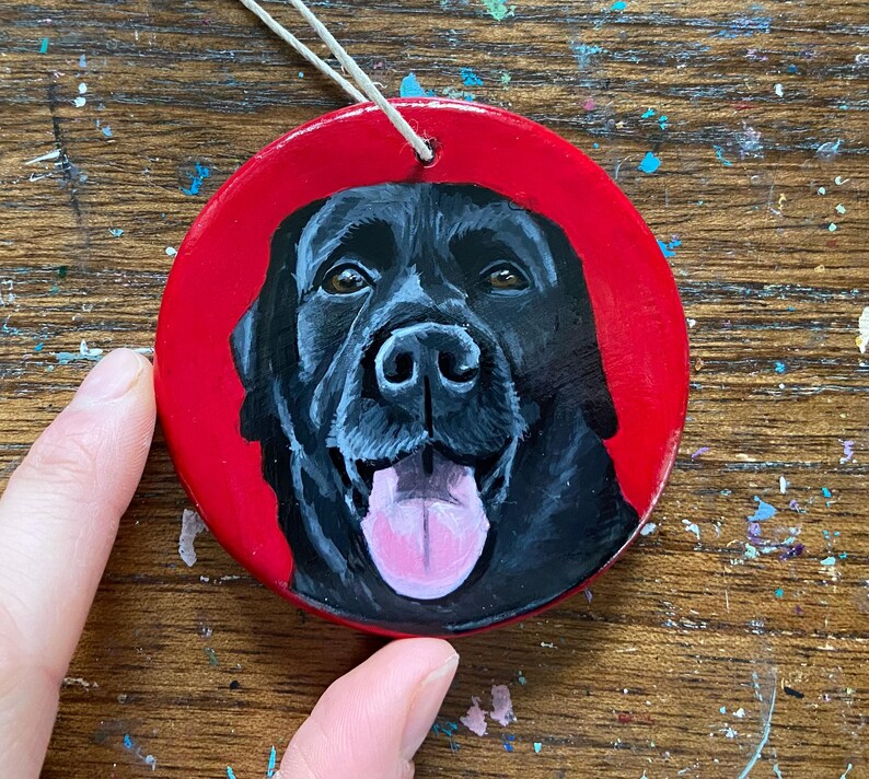 Custom Pet Ornament - Ceramic Pet Ornament, Custom Dog Ornament, From Photo, Handpainted, Christmas, Cat, Dog Painting, Gift for Pet Lover image 11