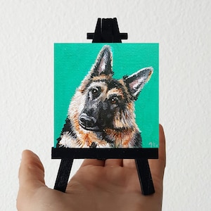 Mini Custom Pet Portrait From Photo, Hand-Painted acrylic, Animal Portrait, Custom Dog Painting, pet painting, custom canvas, small dog gift image 7