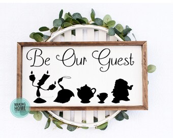 Be Our Guest Sign Beauty And The Beast Etsy