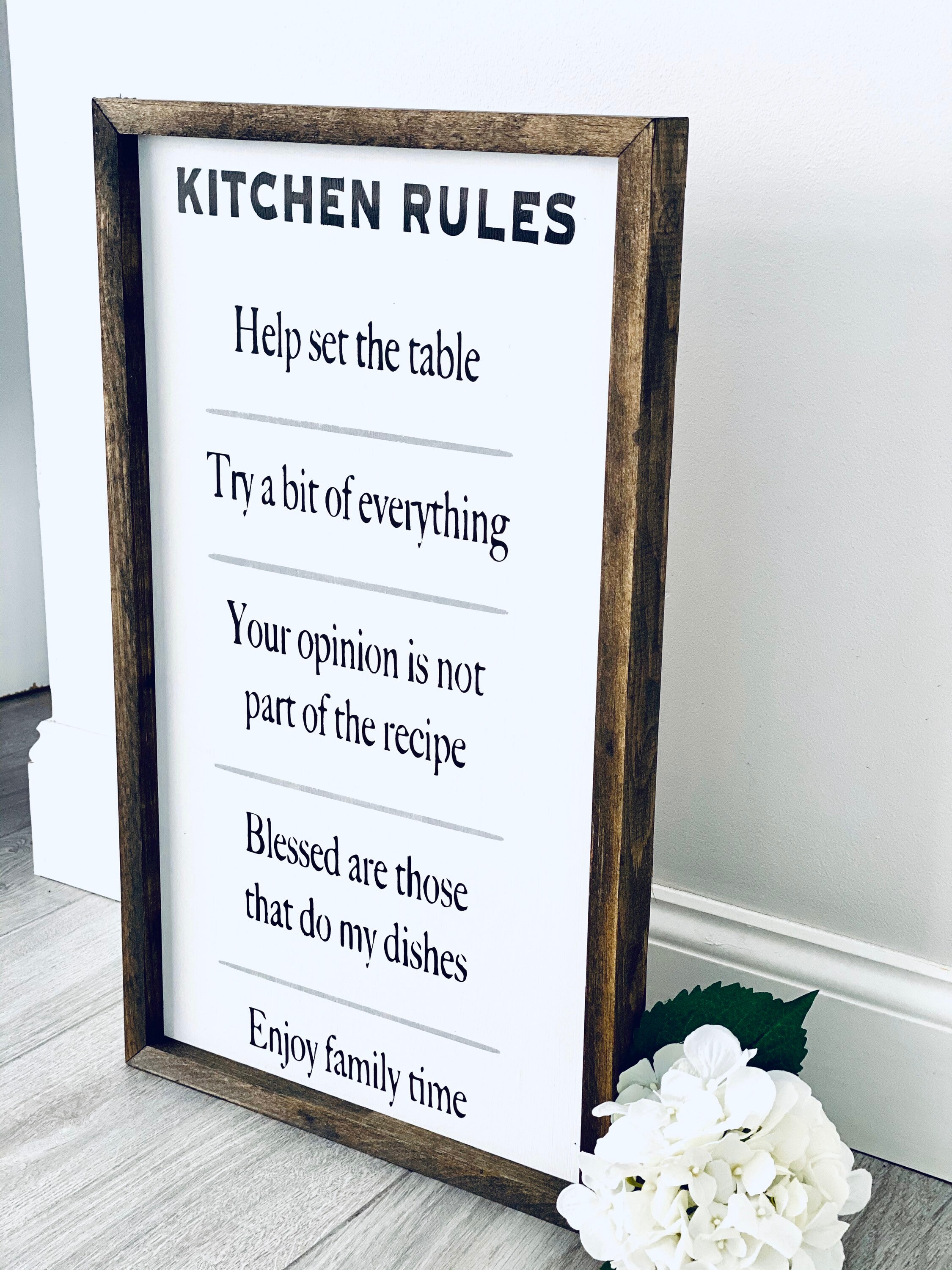 10x8 My Kitchen My Rules Wood Funny Kitchen Sign – Designs by Prim