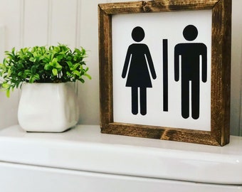 Restroom Sign. Bathroom Wall Decor. Bathroom Farmhouse Style. Potty Training. Bathroom . Gender bathroom sign.