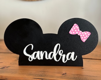 Mickey Ears| Themepark Sign| Personalized Mickey Sign| Mickey Sign with name| Disney Sign with Name| Gift for Disney Lovers| Disney Gift