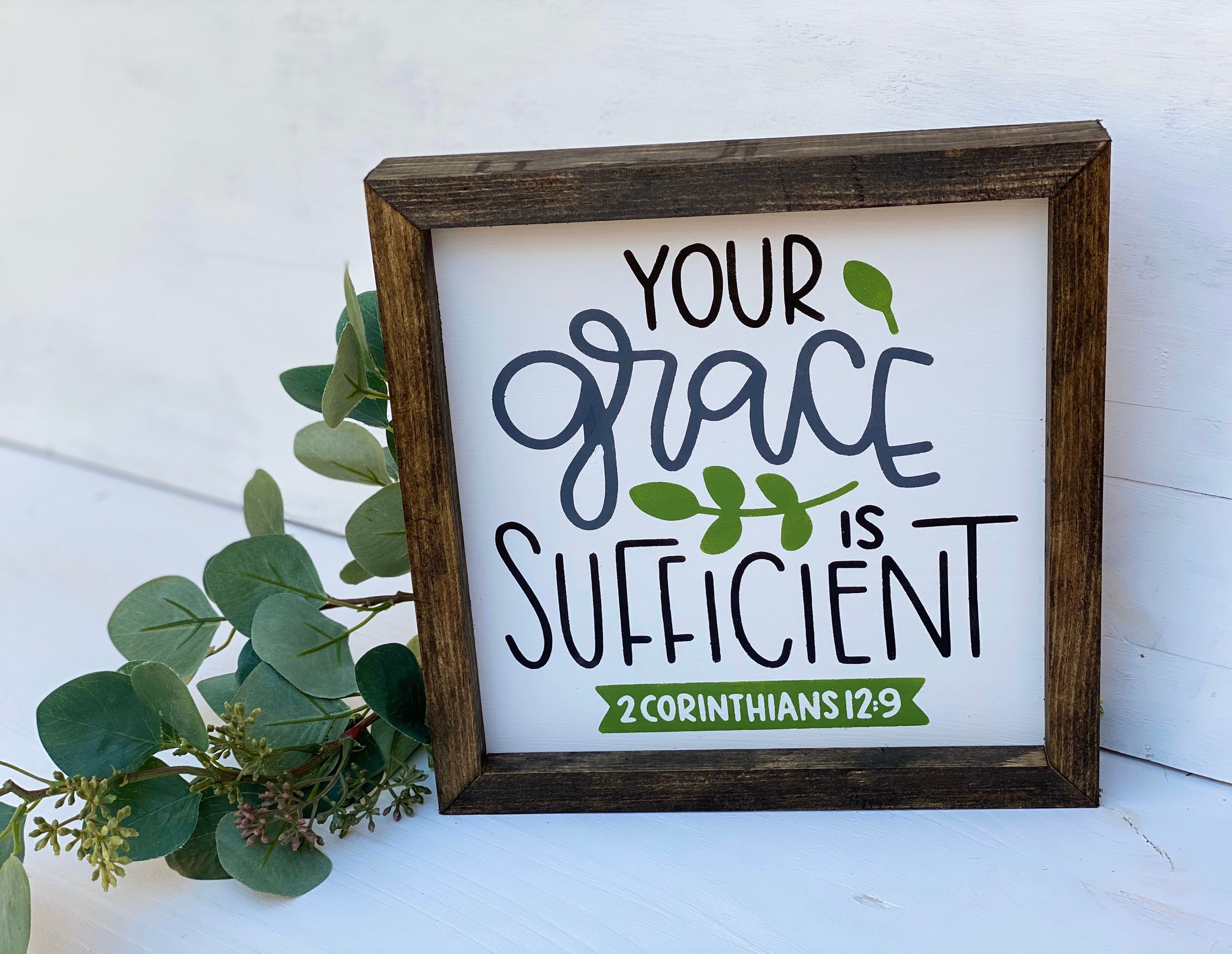 Your Grace is Sufficient Sign Bible Wall Art Christian Etsy