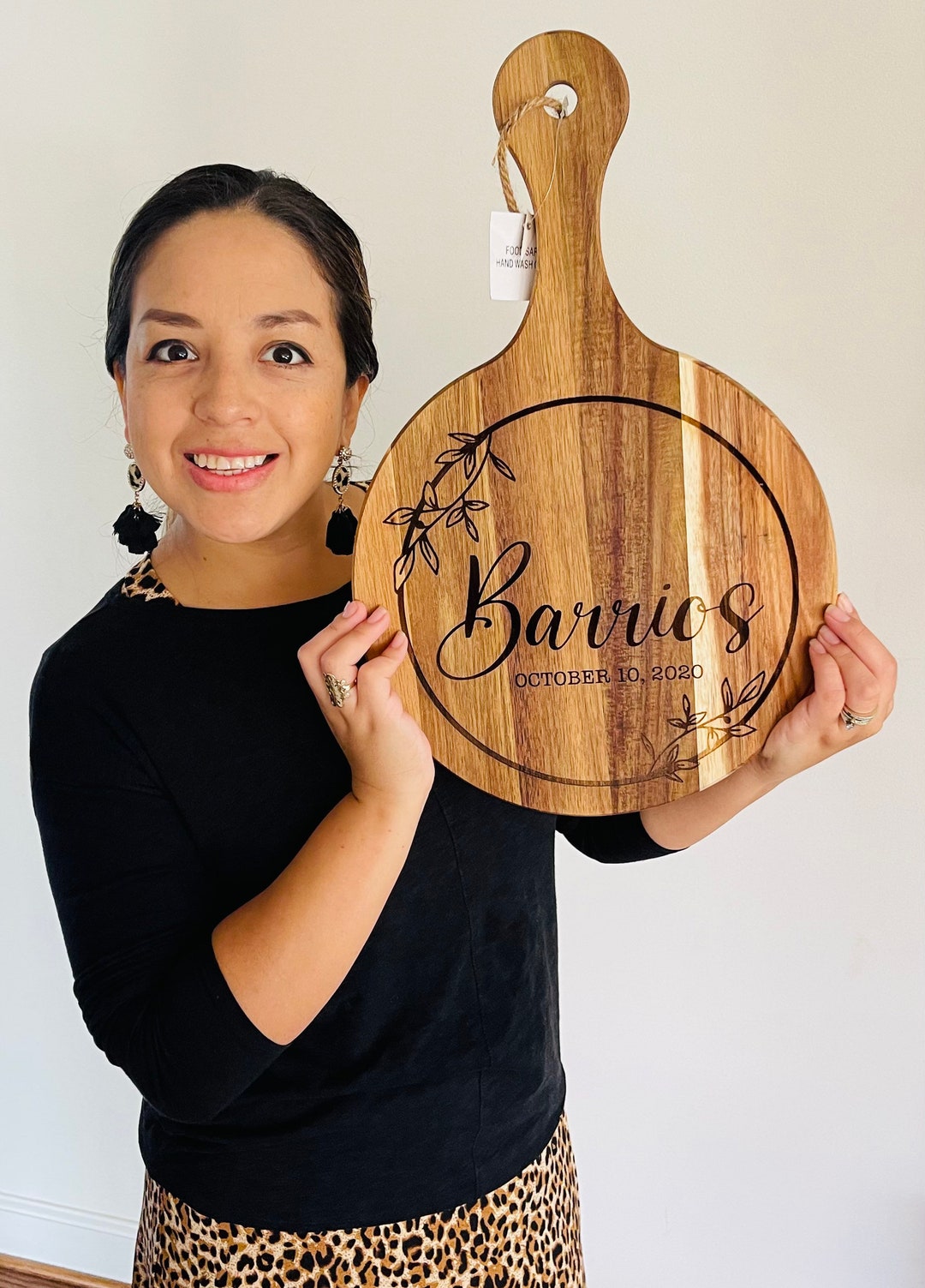 Personalized Cutting Board Personalized Handled Round Cutting Board