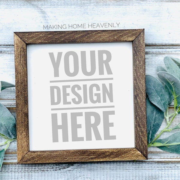 Rustic Mockup Sign|8x8 Wood Sign Mockup| Rustic wood Sign Mockup| 8”x8” Farmhouse Sign Mockup| JPEG | Gray Frames Mockup