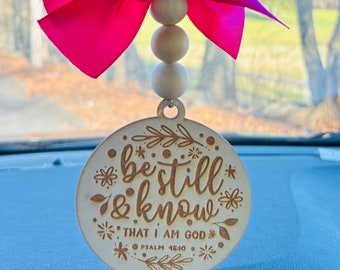 Car Charm| Be Still and Know| Car Mirror Verse| Inspirational Car Charm| Be Still Verse Gift| Bible Verse Gift| Gift for Christian