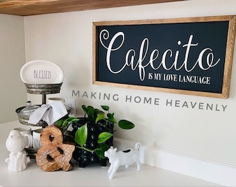 Cafecito is my love language sign| Cafecito Sign| Cafecito Spanish Sign| Coffee Sign in Spanish