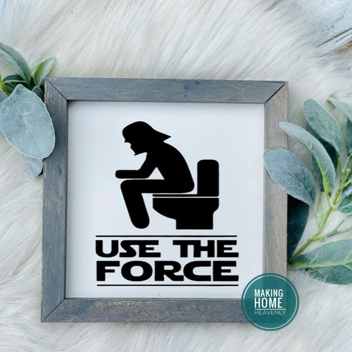 Use the Force Star Wars Bathroom Sign Darth Vader Disney Etsy