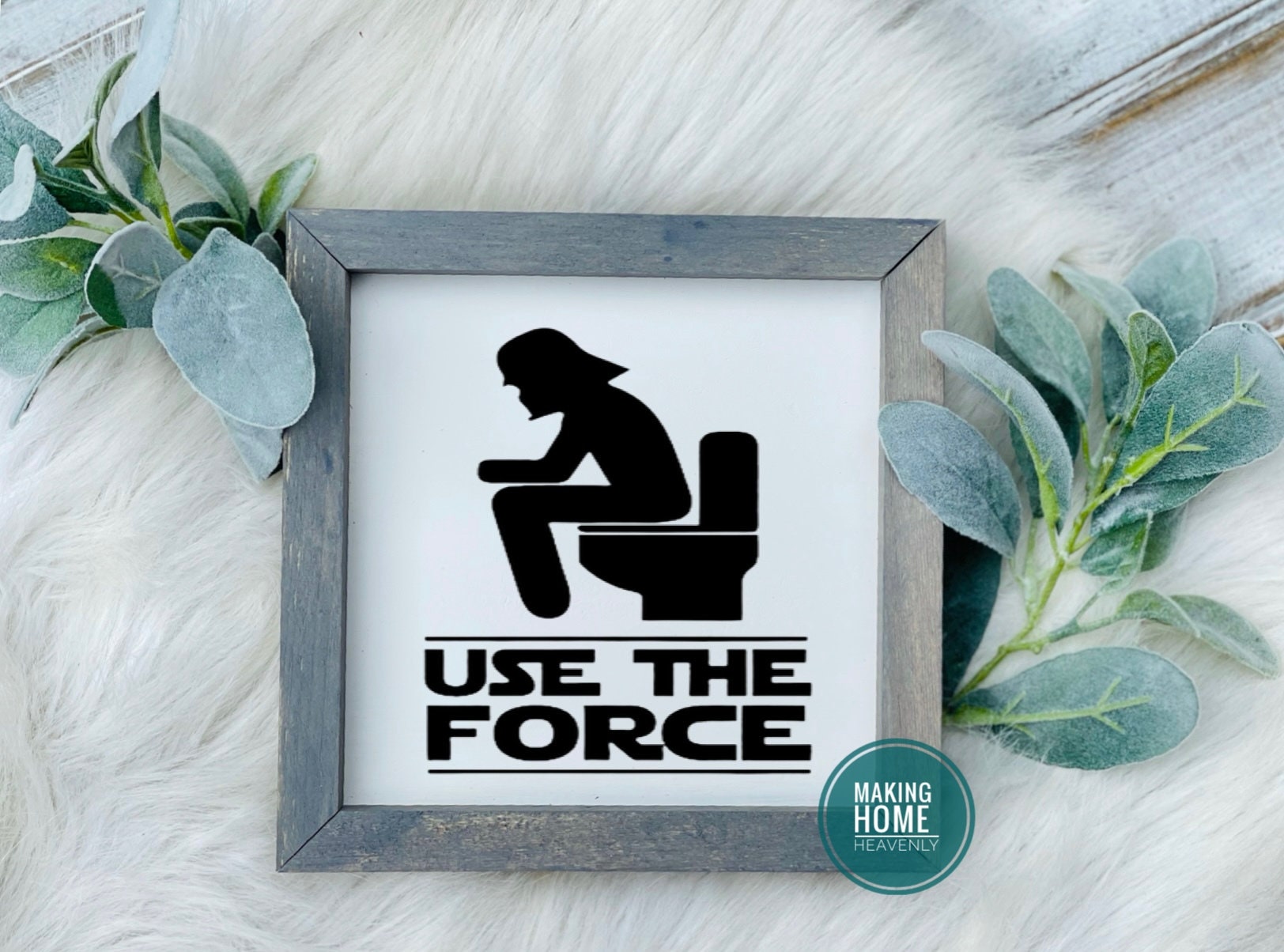 Use the Force| Star Wars Bathroom Sign| Darth Vader| Disney Farmhouse…