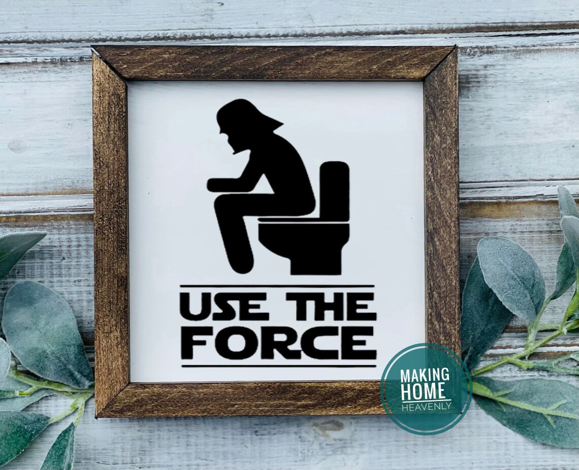 Use the Force Star Wars Bathroom Sign Darth Vader Disney Etsy