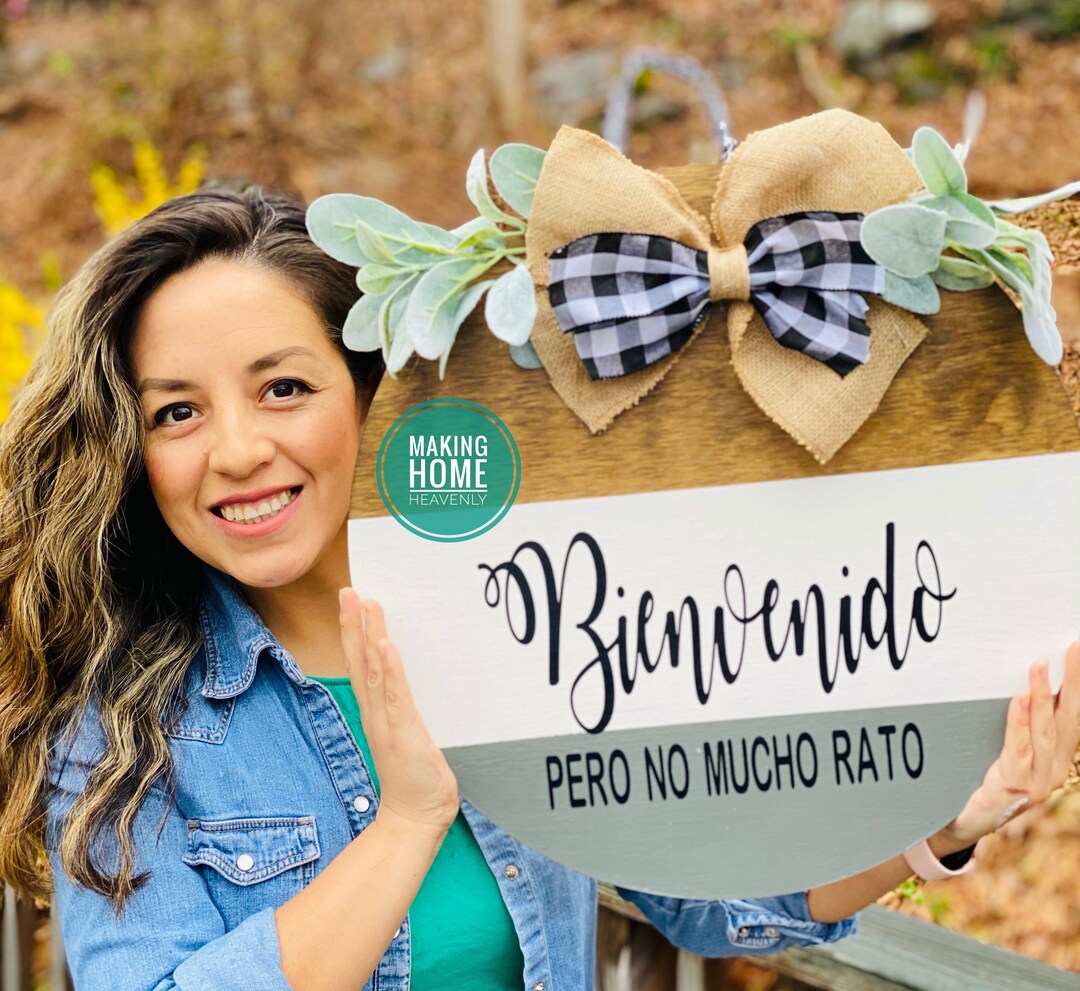Bienvenidos Door Hanger Spanish Door Hanger Spanish Home Etsy