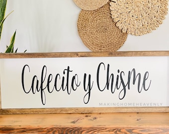 Cafecito  y Chisme| Chisme |Cafecito Bar| Cafecito Bar Sign| Spanish Coffee Area| Spanish Coffee Decor