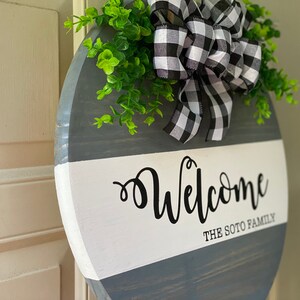 Door Hanger Welcome Door Sign Circle Welcome Sign Personalized Welcome Sign Anniversary Gift Sign image 10