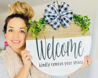 Welcome Kindly Remove Your Shoes| Remove Shoes Sign| Remove Shoes Please Decor| No Shoes Door Sign| Shoes Off Sign |No Shoes Inside