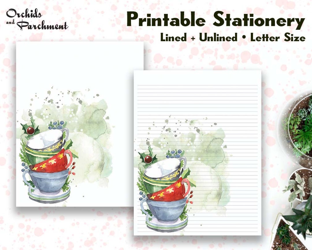 Stationery Tea Party Reindeer Letter Writing Paper Letter Etsy