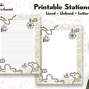 Briefpapier - Briefpapier Größe 8,5x11 - Liniert Unliniert - Briefpapier - Printable - Sofortiger Download PDF