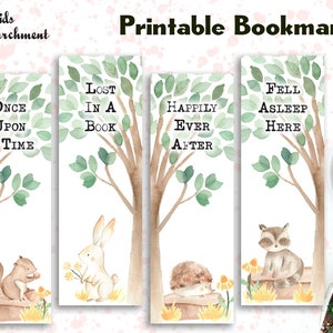 Bookmark Set Woodland Friends - Printable - Instant Download PDF